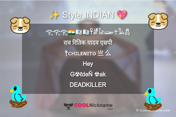 Stylish Nickname for INDIAN