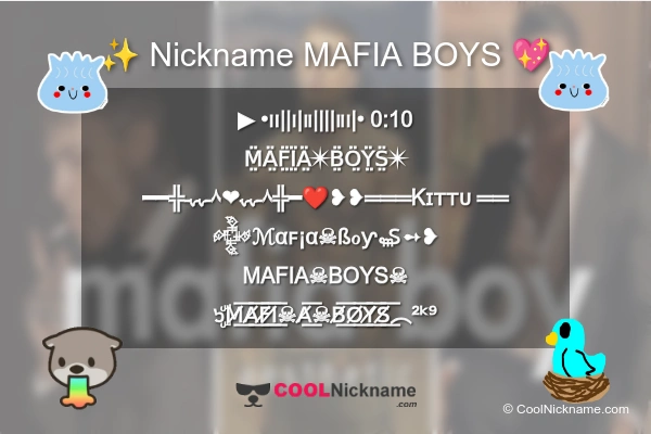 Stylish Nickname for MAFIA BOYS