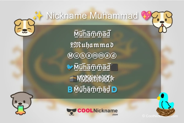Stylish Nickname for Muhammad