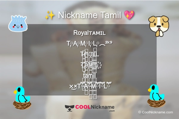 Stylish Nickname for Tamil
