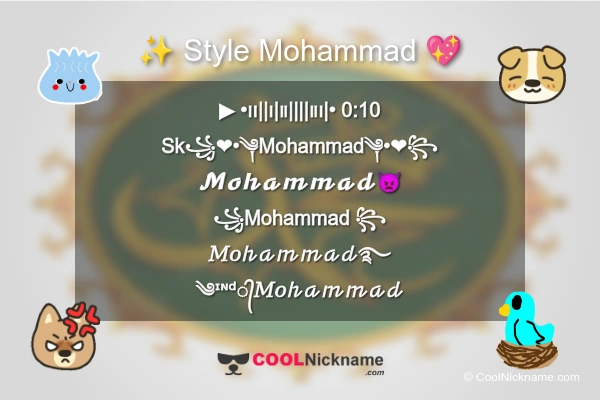 Stylish Nickname for Mohammad
