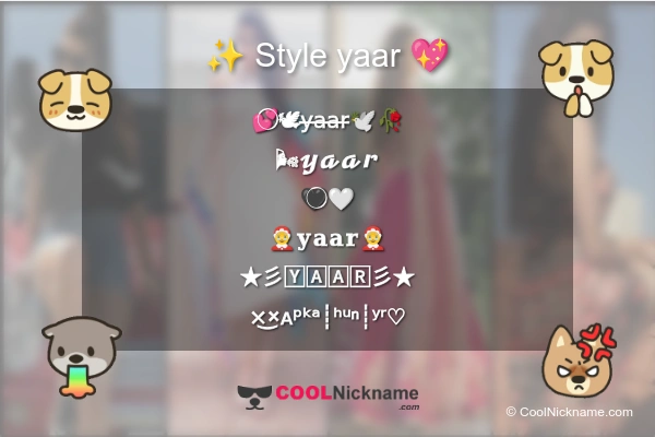 Stylish Nickname for yaar
