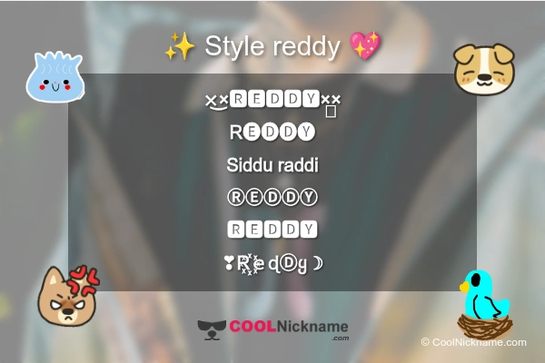 Stylish Nickname for reddy