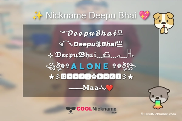 Stylish Nickname for Deepu Bhai