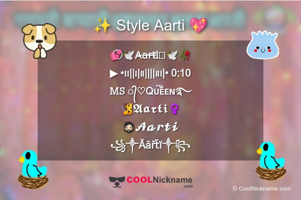 Stylish Nickname for Aarti