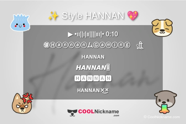 Stylish Nickname for HANNAN