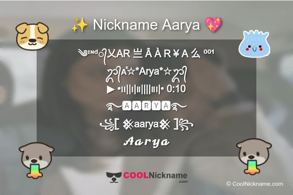 Stylish Nickname for Aarya