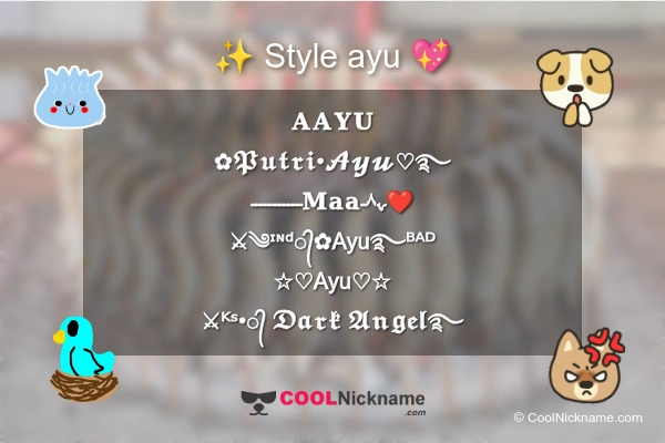 Stylish Nickname for ayu