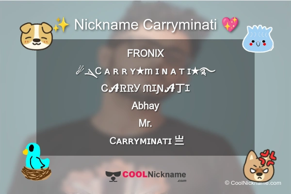 Stylish Nickname for Carryminati