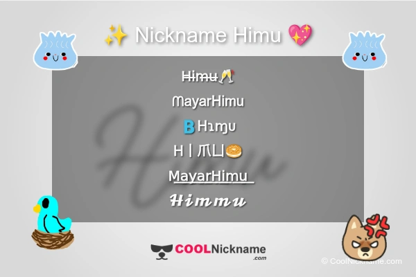 Stylish Nickname for Himu