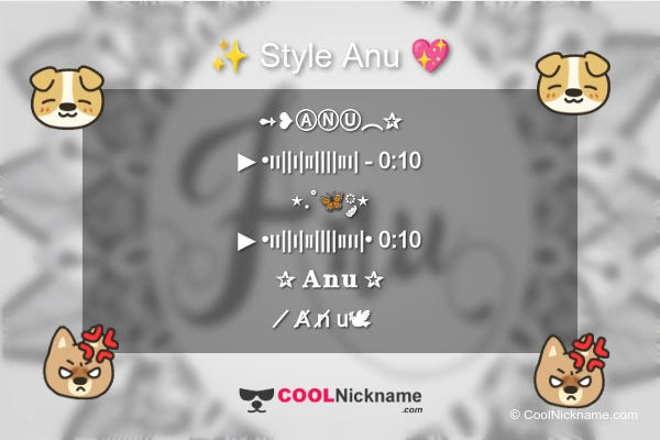 Stylish Nickname for Anu