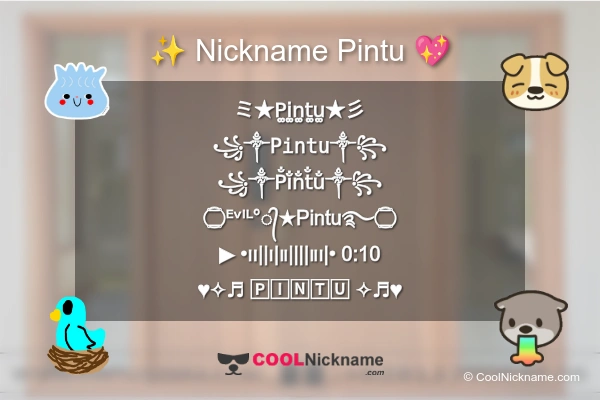 Stylish Nickname for Pintu