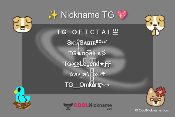 Stylish Nickname for TG