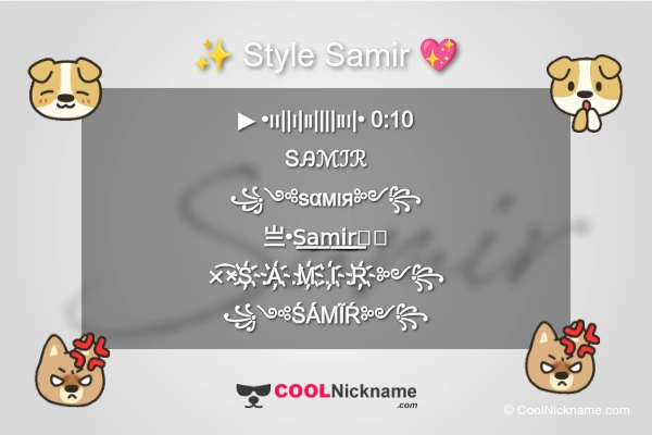 Stylish Nickname for Samir