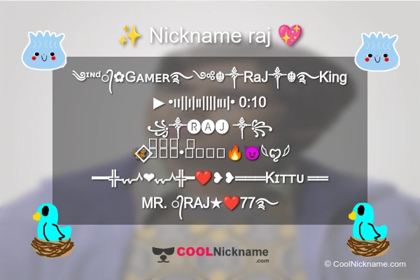 Stylish Nickname for raj