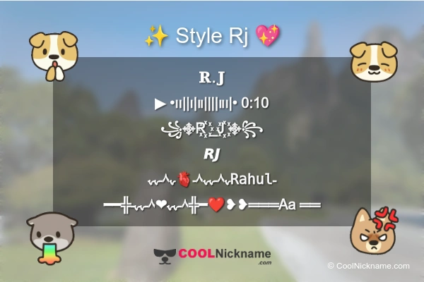 Stylish Nickname for Rj