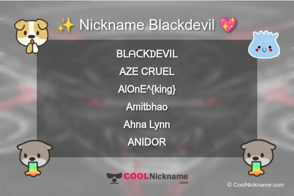 Stylish Nickname for Blackdevil