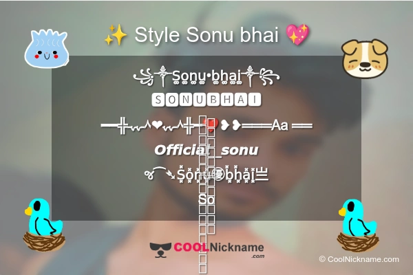 Stylish Nickname for Sonu bhai