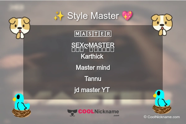 Stylish Nickname for Master