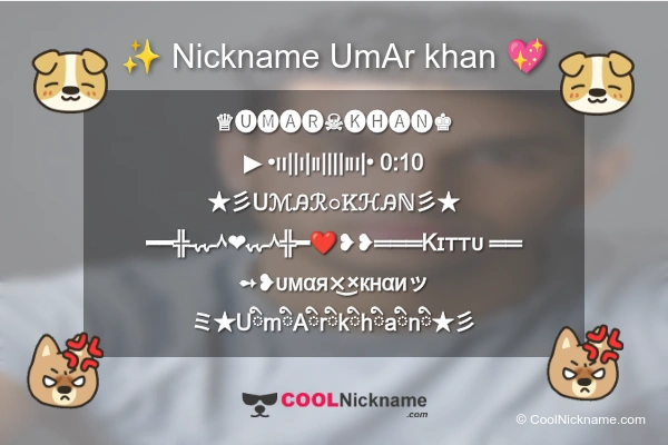 Stylish Nickname for UmAr khan