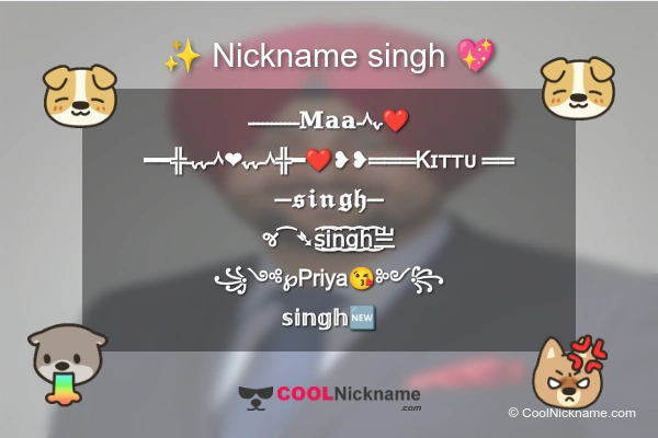 Stylish Nickname for singh
