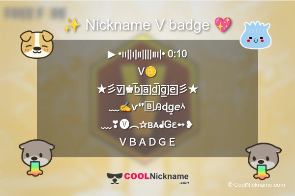 Stylish Nickname for V badge