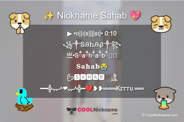 Stylish Nickname for Sahab