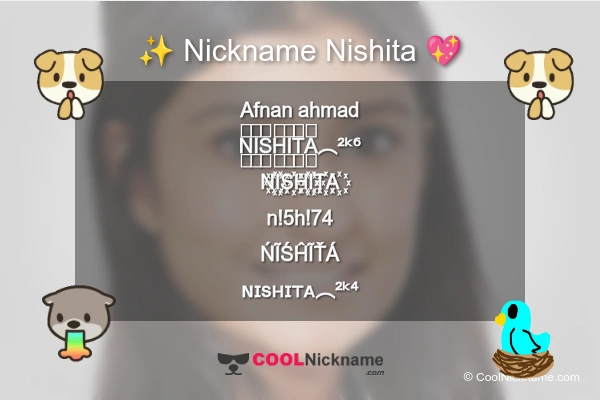 Stylish Nickname for Nishita