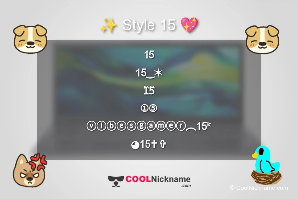 Stylish Nickname for 15
