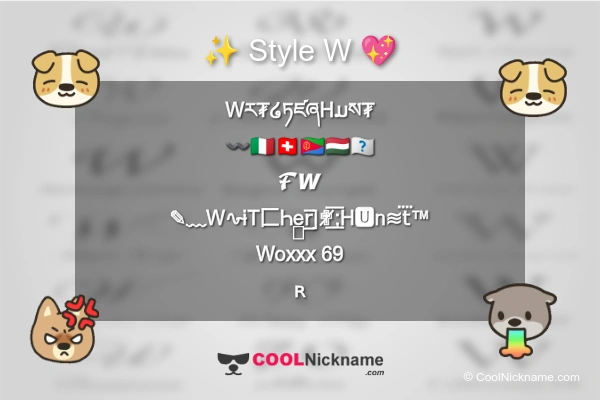 Stylish Nickname for W