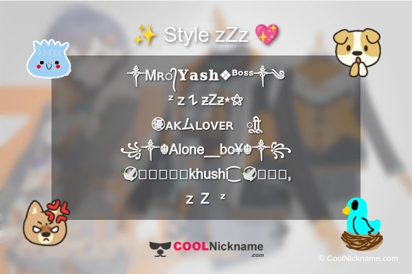 Stylish Nickname for zZz