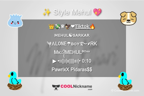 Stylish Nickname for Mehul