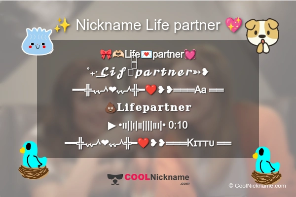 Stylish Nickname for Life partner