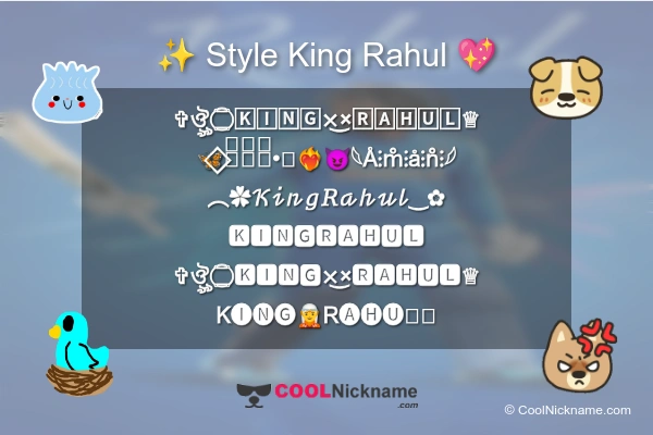 Stylish Nickname for King Rahul
