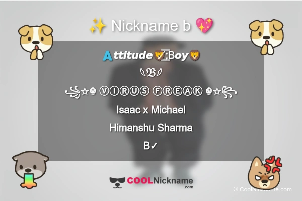 Stylish Nickname for b