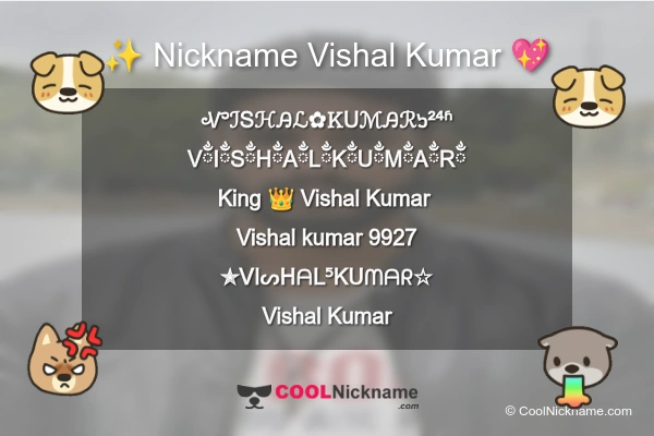 Stylish Nickname for Vishal Kumar