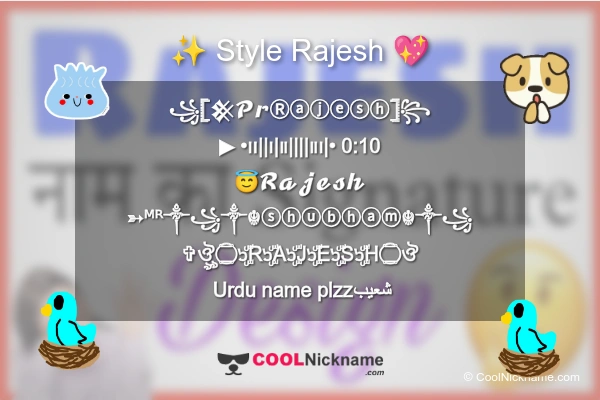 Stylish Nickname for Rajesh