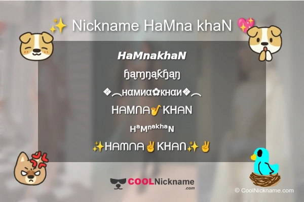 Stylish Nickname for HaMna khaN
