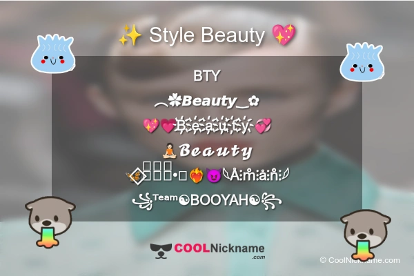Stylish Nickname for Beauty