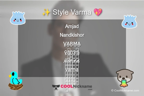 Stylish Nickname for Varma