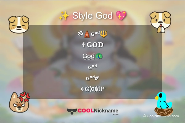 Stylish Nickname for God
