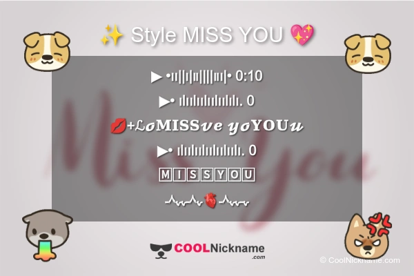 Stylish Nickname for MISS YOU