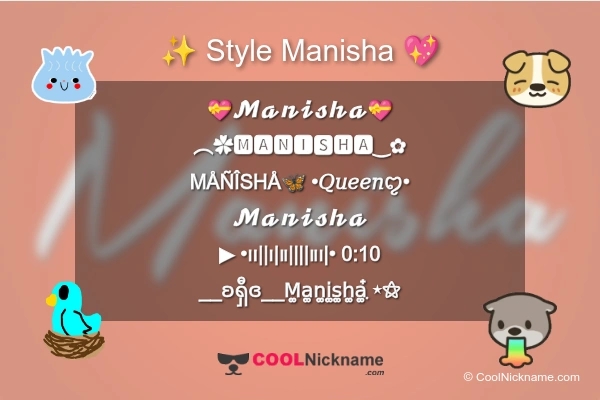 Stylish Nickname for Manisha