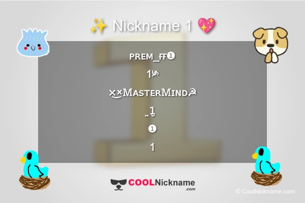 Stylish Nickname for 1