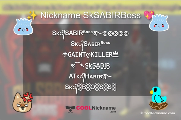 Stylish Nickname for SkSABIRBoss