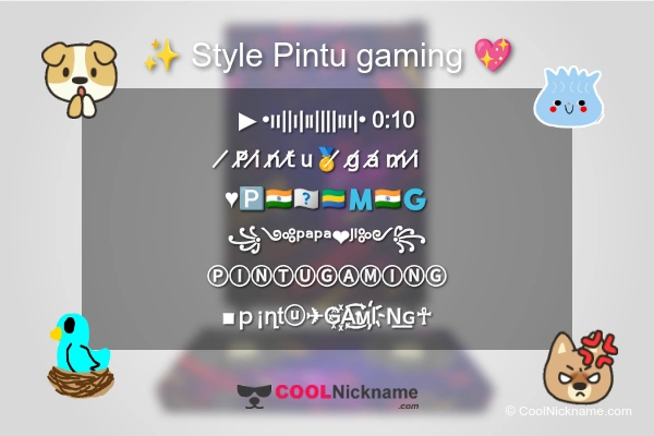 Stylish Nickname for Pintu gaming