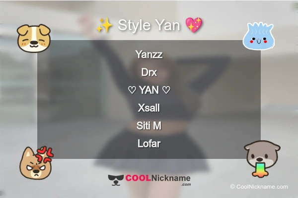 Stylish Nickname for Yan