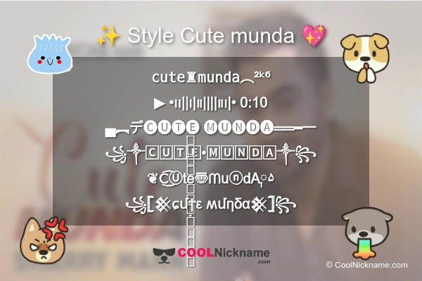 Stylish Nickname for Cute munda