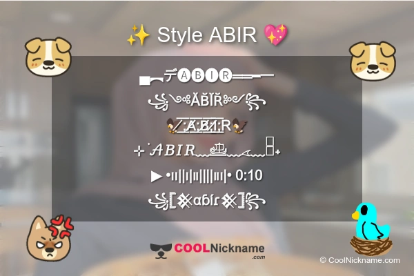Stylish Nickname for ABIR