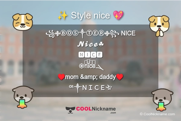Stylish Nickname for nice